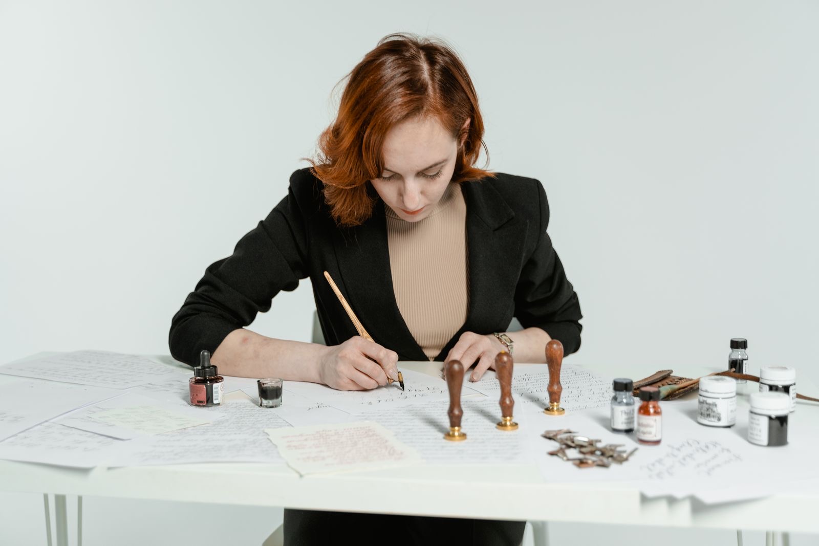 A signed power of attorney with a seal, a closed passport and a document folder on a desk